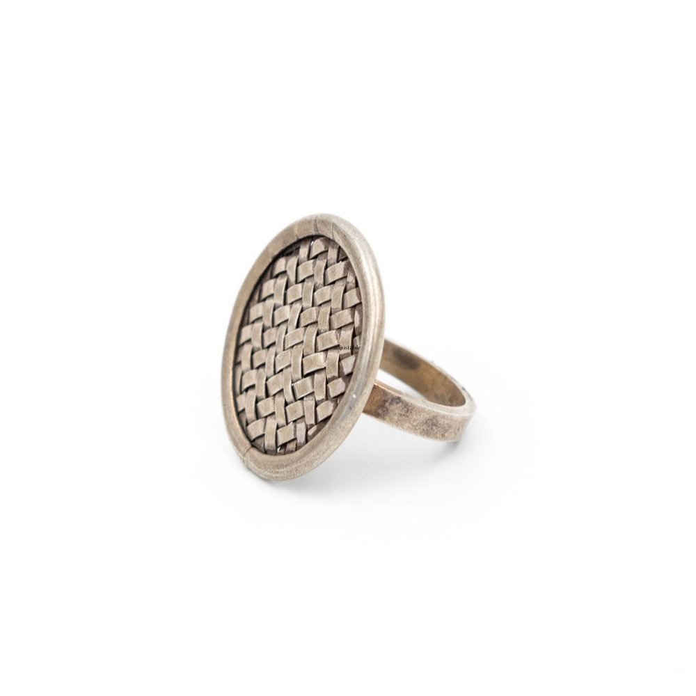 Etched Silver Ring - image 1